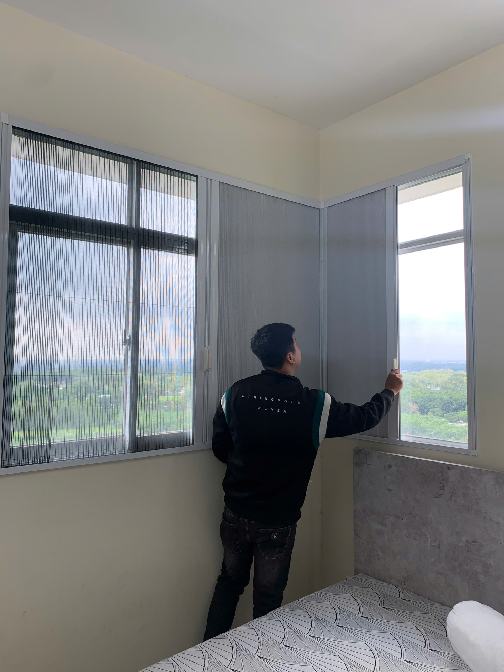 Hệ cửa lưới chống muỗi kèm rèm mã DV28